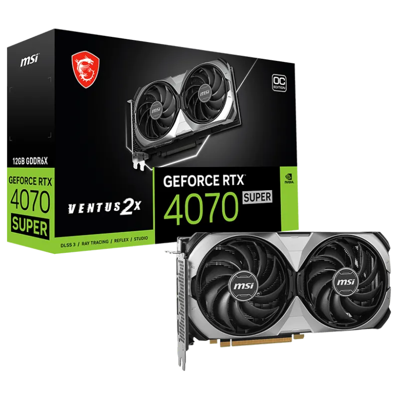Carte graphique MSI NVIDIA GeForce RTX 4070 SUPER VENTUS 2X OC / 12G GDDR6X