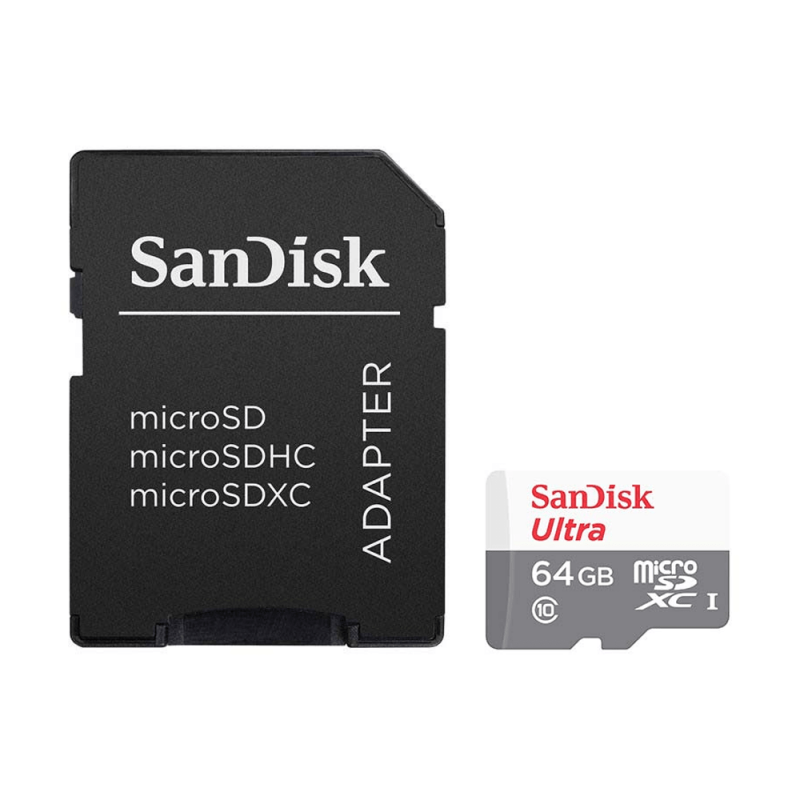 Carte mémoire SanDisk Ultra microSDHC/microSDXC UHS-I / 64 Go + Adaptateur