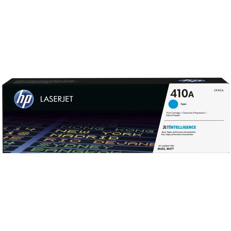 Cartouche de toner HP 410A  LaserJet cyan originale / 2 300 pages CF411A