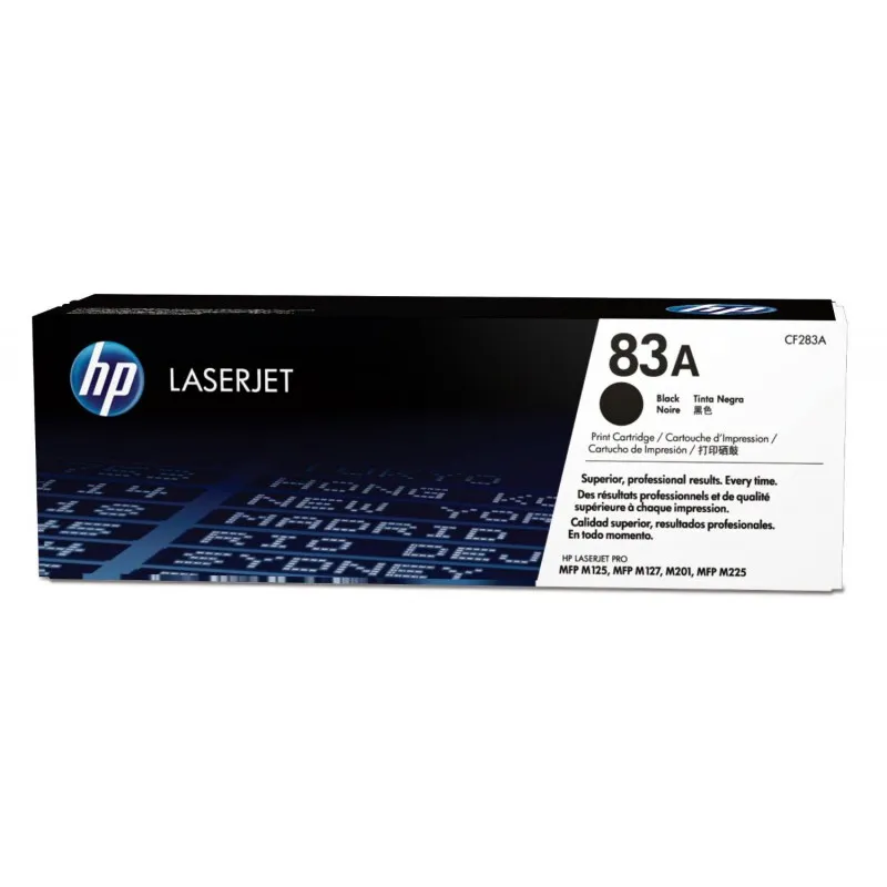 Cartouche de toner HP 83A  LaserJet noir originale / 1 500 pages CF283A