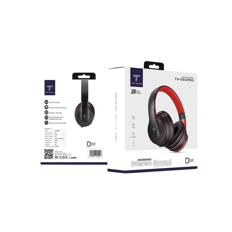 CASQUE SANS FIL BLUETOOTH DEEP BASS 30 H PLAY  NOIR/ROUGE