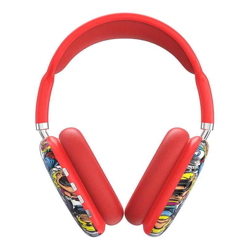 Casque sans fil P9 bleutooth - GRAFFITI  - RED