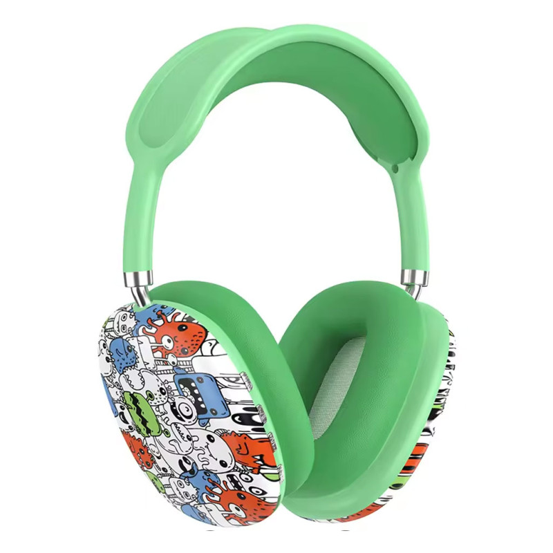 Casque sans fil P9 bleutooth - GRAFFITI  - VERT