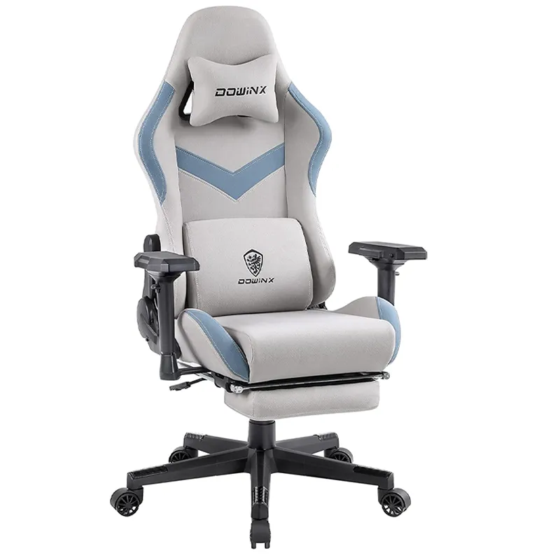 Chaise GAMING DOWINX LS6668 / Gris / Avec Accoudoirs et repose pieds