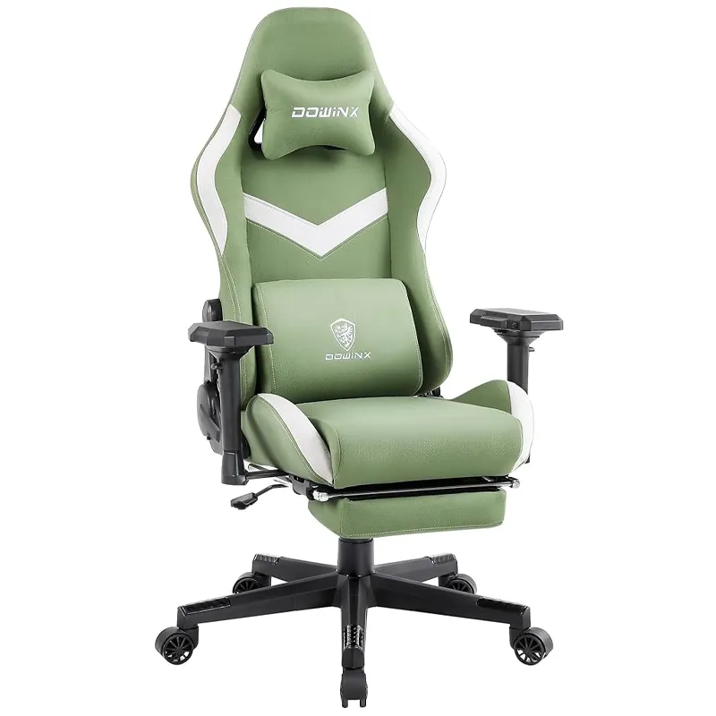Chaise GAMING DOWINX LS6668 / VERT / Avec Accoudoirs et repose pieds