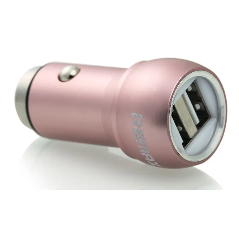 Chargeur Allume Cigare Remax RCC205 / 2x Ports 2.4A / Rose