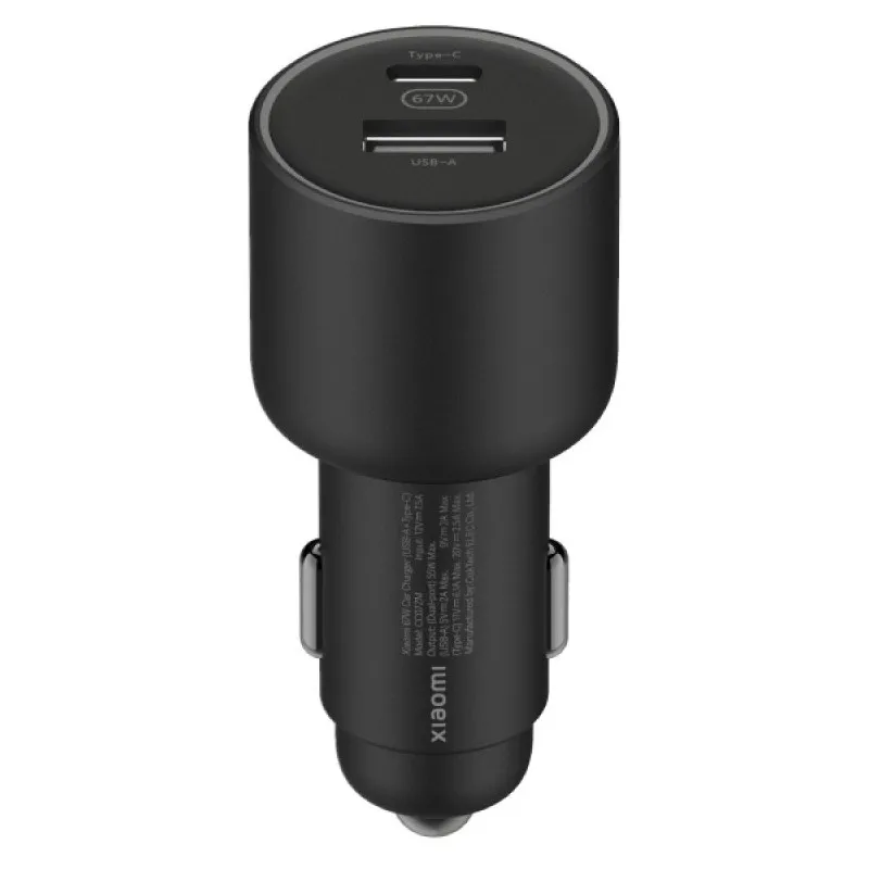 Chargeur Allume Cigare XIAOMI 67W 2 PORTS ( USB-C / USB-A ) / Noir