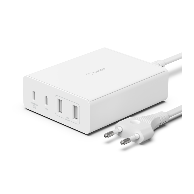 Chargeur Belkin BoostCharge Pro GaN 4 ports / 108 W / Blanc