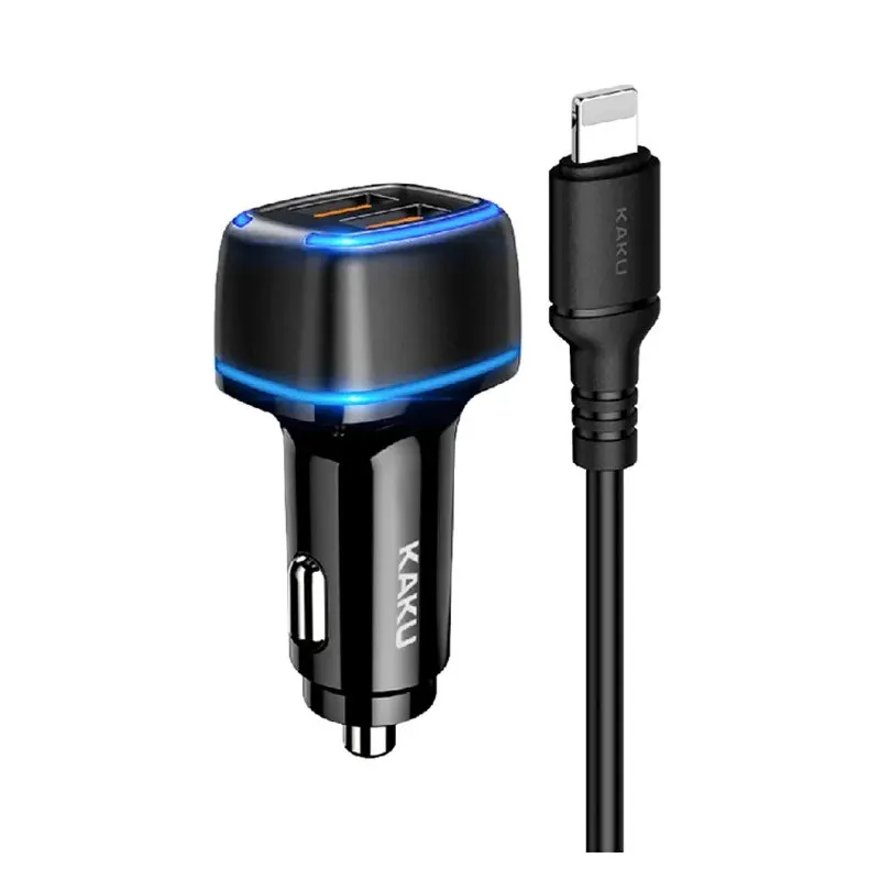 Chargeur de Voiture KAKU KSC856 Lightning 48W - Double Ports / Noir