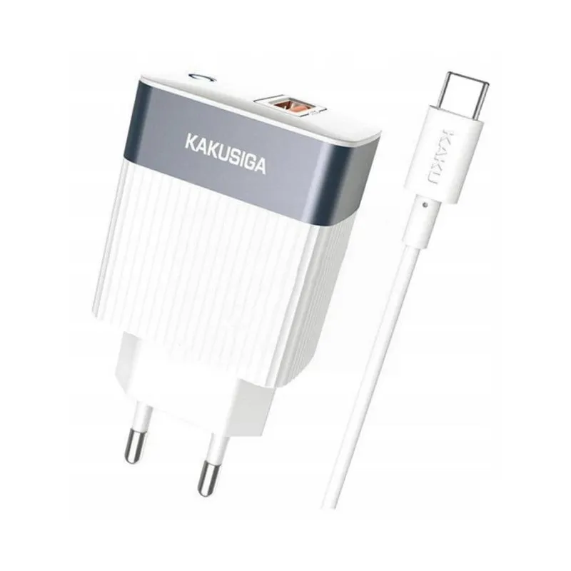 Chargeur KAKU Type C  Fully Compatible QC3.0 / 18W / Blanc