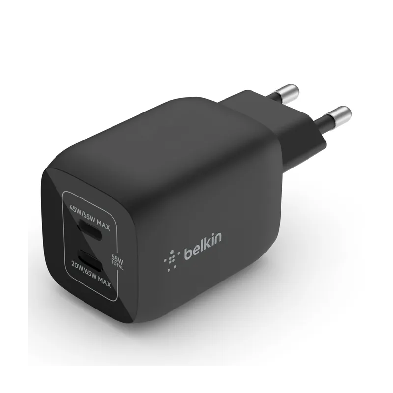 Chargeur Mural BELKIN 2 Ports / USB-C / 65W / Noir