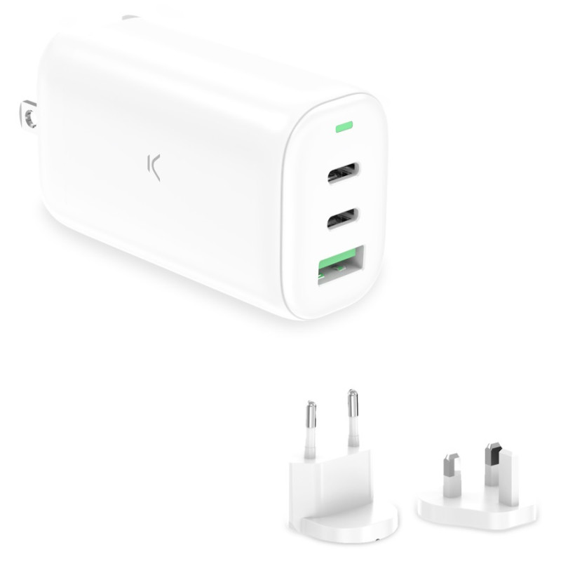 Chargeur mural multiport KSIX GaN 65 W PPS ultra rapide / Blanc