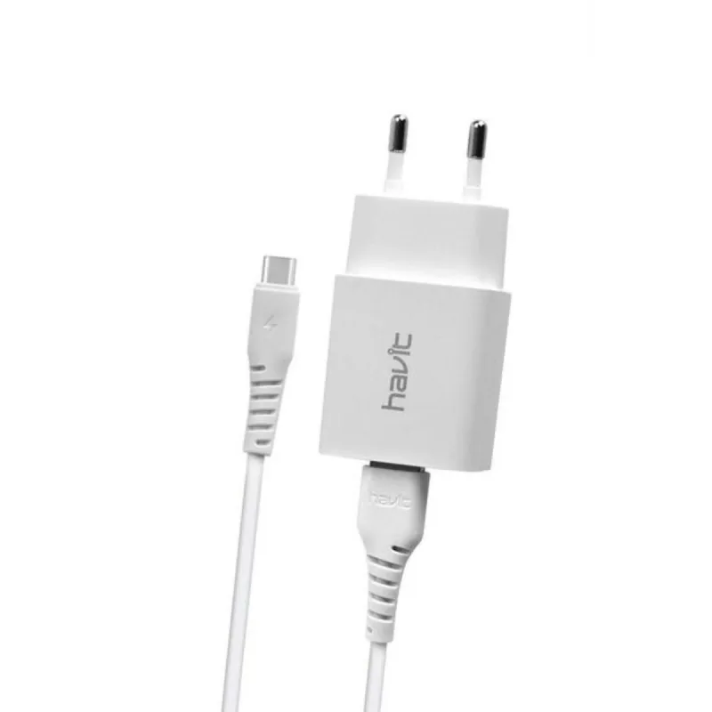 CHARGEUR SECTEUR HAVIT HV-ST902 / 2 PORTS USB + Câble TYPE-C / 10W