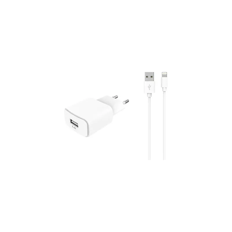 CHARGEUR SMART SERIES USB 2.4 A  + CABLE LIGHTNING