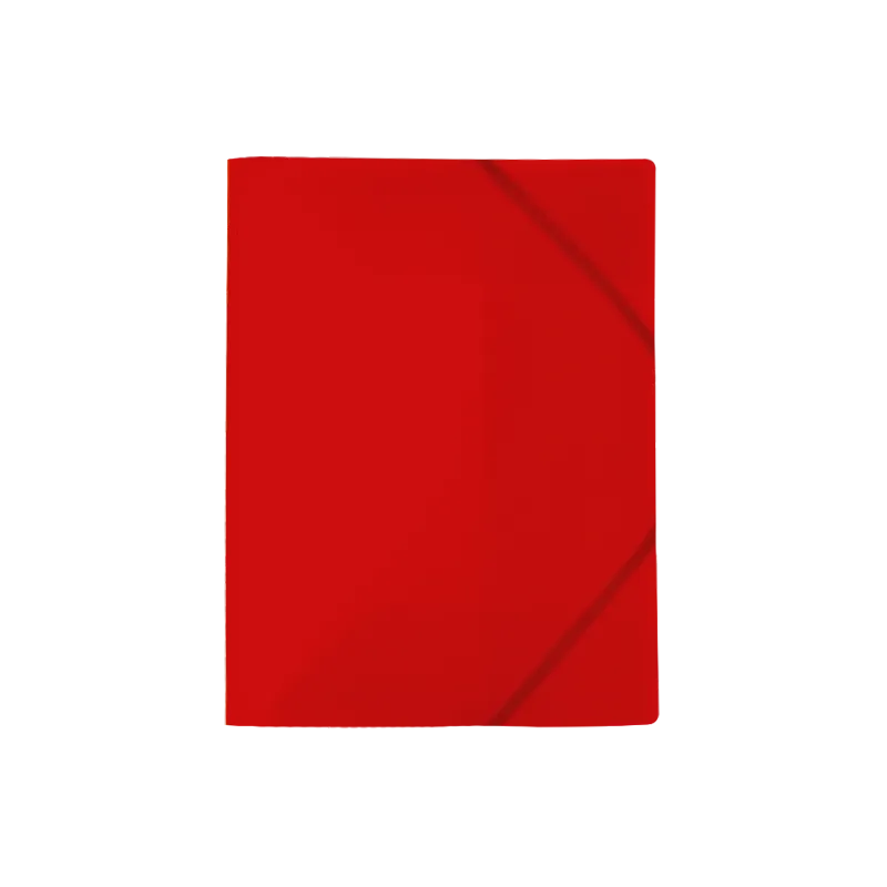 Chemise plate à 3 rabats OfficePlast avec élastique en Polypropylène opaque polyclass A4 / Rouge