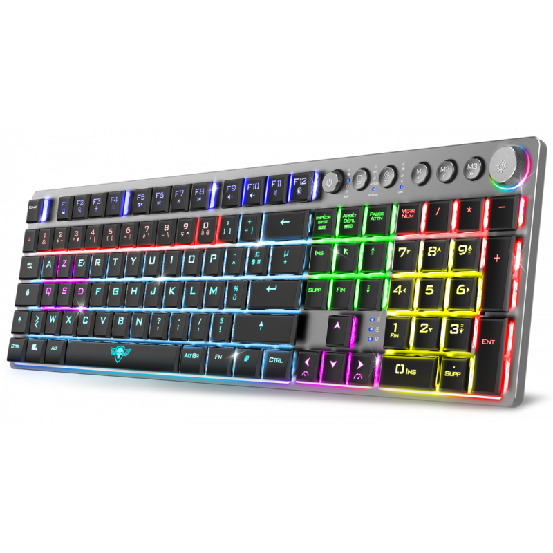 Clavier gaming mécanique Sans Fil RGB Spirit of Gamer XPERT-K1500 / RED SWITCHS / Noir