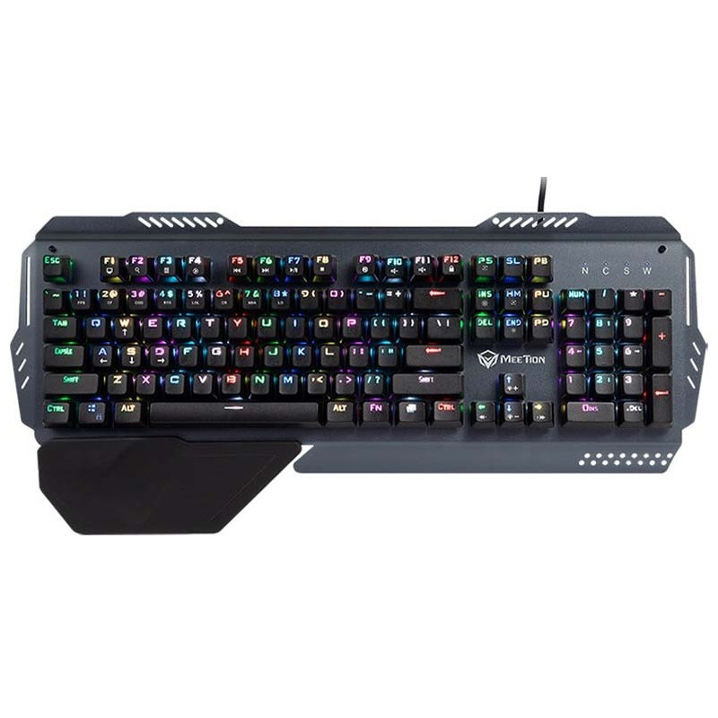 Clavier Mécanique Gaming QWERTY Meetion MK20 / Switch Bleu / RGB / Noir