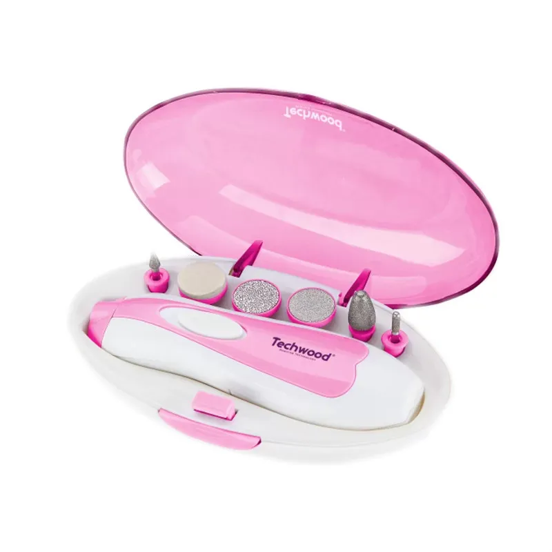 COFFRET MANUCURE PÉDICURE DE 6 PIÈCES TECHWOOD TMA-58 - ROSE