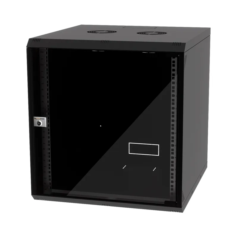 Coffret réseau VATPAN 12U 19" prof 450 mm avec porte vitré fixe / NOIR
