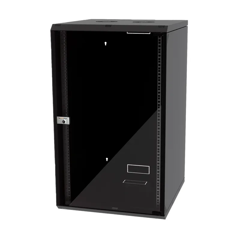 Coffret réseau VATPAN 20U 19" prof 450 mm avec porte vitré fixe / NOIR