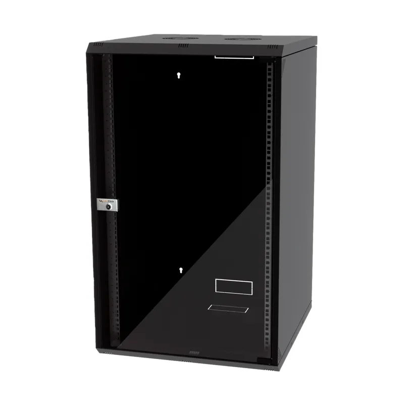 Coffret réseau VATPAN 20U 19" prof 600 mm avec porte vitré fixe / NOIR