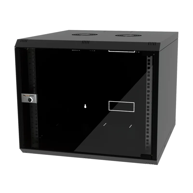 Coffret réseau VATPAN 9U 19" prof 450 mm avec porte vitré fixe / NOIR