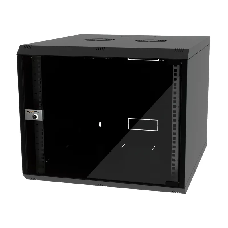 Coffret réseau VATPAN 9U 19" prof 600 mm avec porte vitré fixe / NOIR