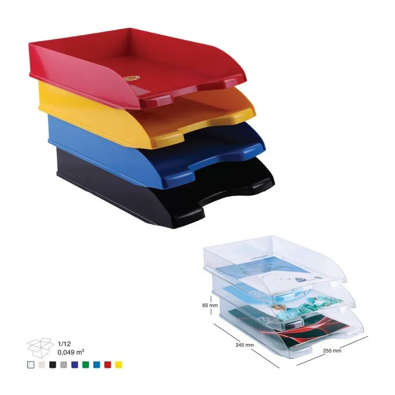 Corbeille à courrier en plastique 450 / Rouge