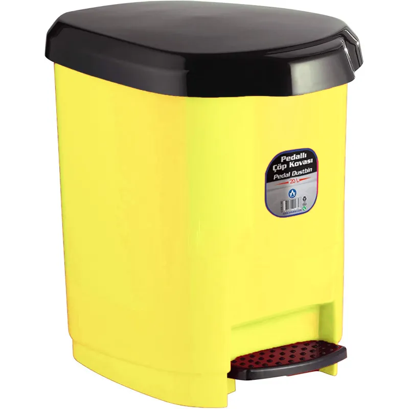 CORBEILLE A PAPIER ARK 1580 AVEC PEDAL / 20 LITRES / JAUNE
