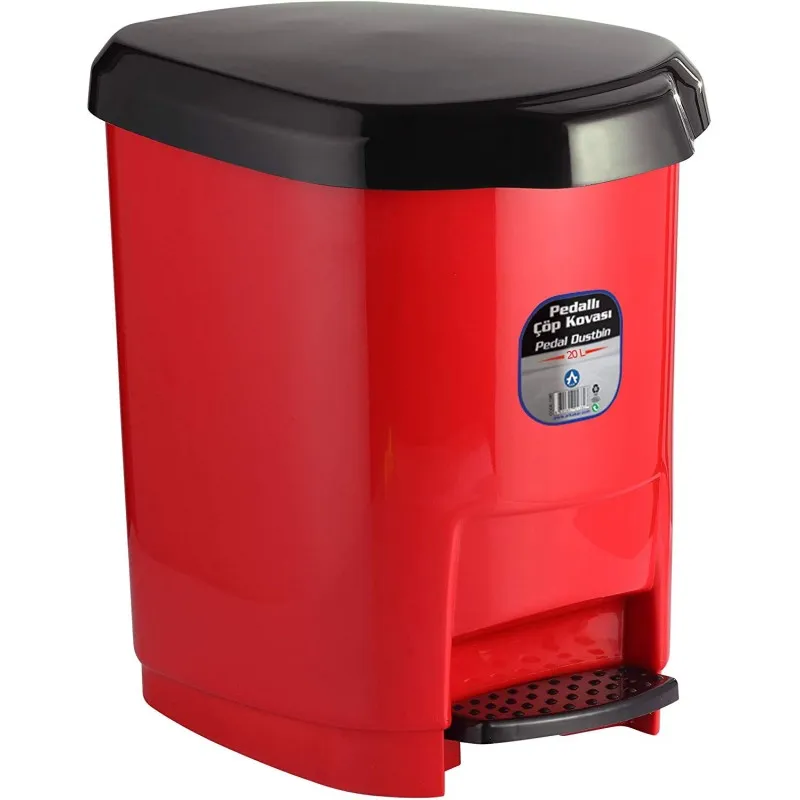 CORBEILLE A PAPIER ARK 1580 AVEC PEDAL / 20 LITRES / ROUGE