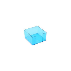 CUBE PLASTIQUE TRANSPARENT ARK 555 / 9 X 9 X 5 CM / BLEU