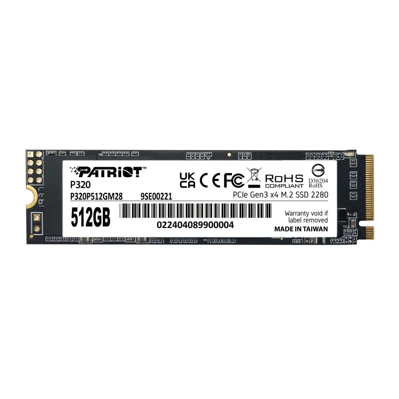 Disque Dur Interne SSD Patriot P320 M.2 NVMe Gen3 x4 512 Go