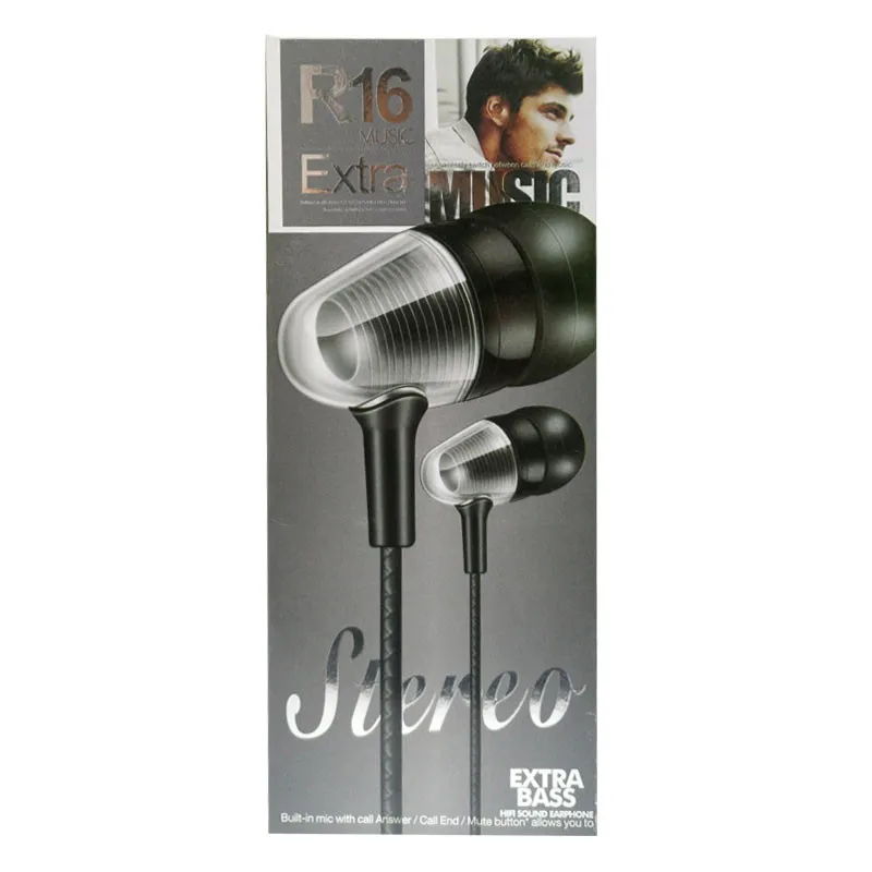 Ecouteur R16 Mp3 avec Micro / Black