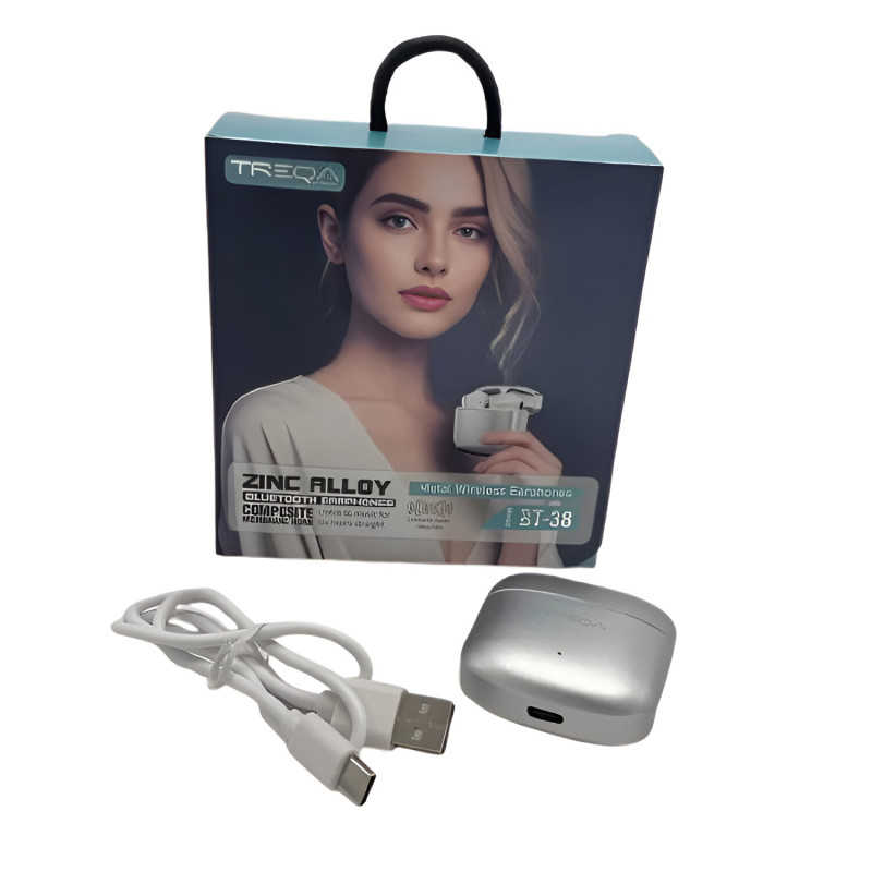 Écouteurs Sans Fil Treqa BT38 - Silver