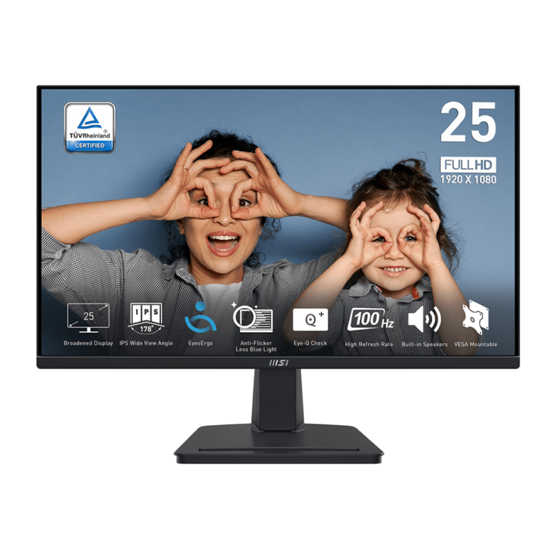 Écran MSI Pro MP251 24.5" Full HD IPS / 100 Hz / Noir Avec Haut-parleur intégré