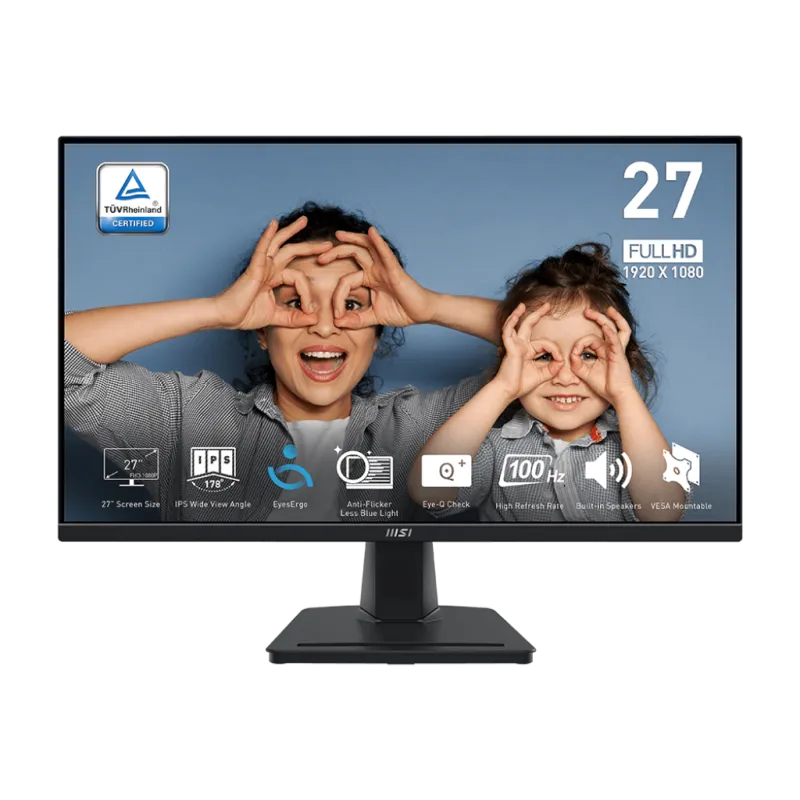 Écran MSI PRO MP275 27" Full HD IPS / 100 Hz / Avec haut-parleurs / Noir