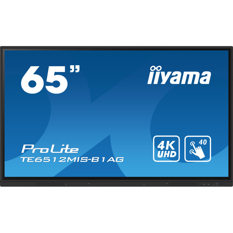 Écran Tactile Interactif iiyama PROLITE 65" 4K UHD IPS / 60 Hz / Noir