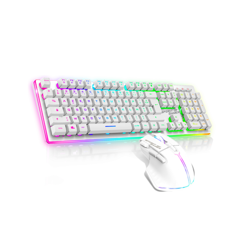 Ensemble Clavier et Souris Gamer Filaire SPIRIT OF GAMER ULTIMATE 600 - Blanc