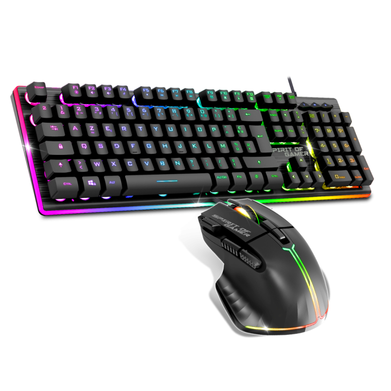 Ensemble Clavier et Souris Gamer Filaire SPIRIT OF GAMER ULTIMATE 600 - Noir