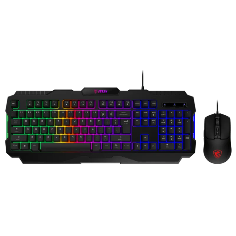 Ensemble Clavier et Souris Gaming COMBO MSI FORGE GK100 + MSI FORGE GM100 / RGB / USB / Noir
