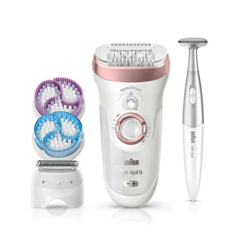 Epilateur électrique Braun Silk-épil 9 9/980 SkinSpa SensoSmart avec 13 Accessoires et tondeuses 3-en-1