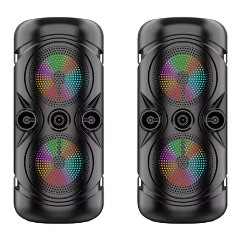 Haut-parleur Bluetooth sans fil Portable Lumière LED + Microphone