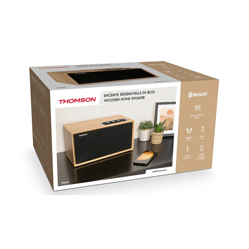 Haut Parleur Bluetooth THOMSON COSY WS502 / 100W / En Bois