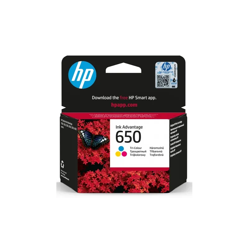 HP 650 cartouche d'encre trois couleurs Advantage authentique CZ102AE