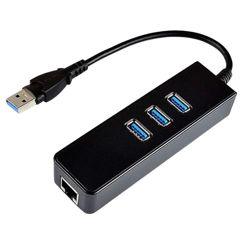Hub 3x Ports USB 3.0 avec Port Réseau RJ45 Gigabit
