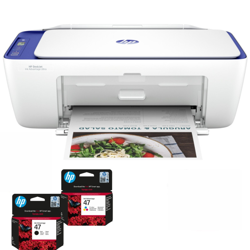 Imprimante Multifonction HP DeskJet Ink Advantage Ultra 4927 6W7G3B / A4 / Couleur / Blanc Avec 4 cartouches d'encres
