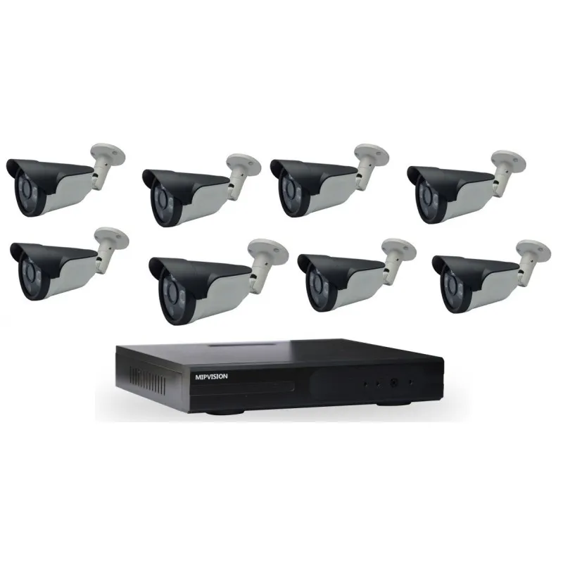 Kit de surveillance MIPVISION DVR AHD 8 canaux 8 Caméras Externes / 2 MP