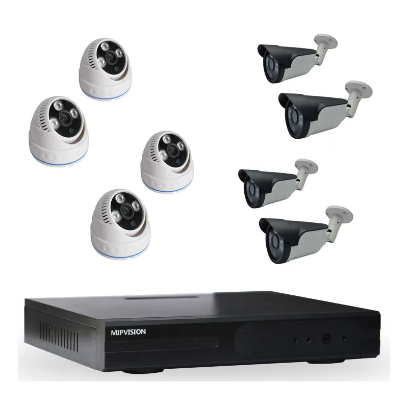 Kit DVR AHD + 4 Caméras MIPVISION Internes 5MP + 4 Caméras Externes 5MP