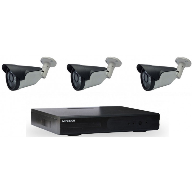 Kit DVR AHD 4 canaux + 3 Caméras Externes 2MP