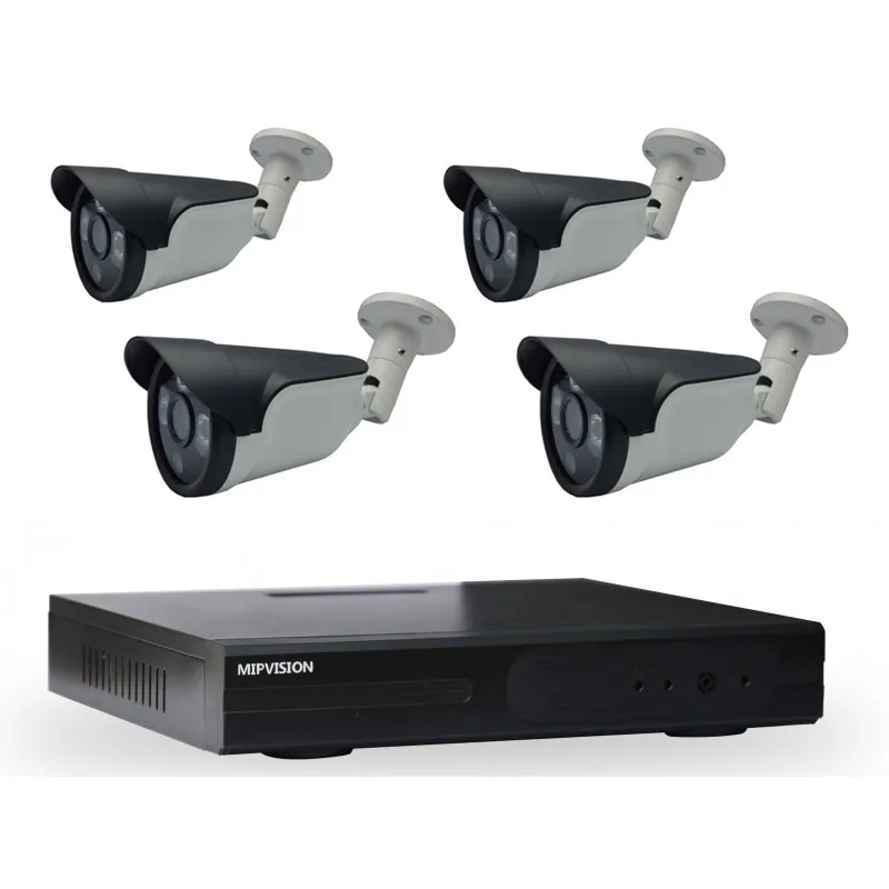 Kit DVR AHD 4 canaux + 4 Caméras Externes 5MP MipVision